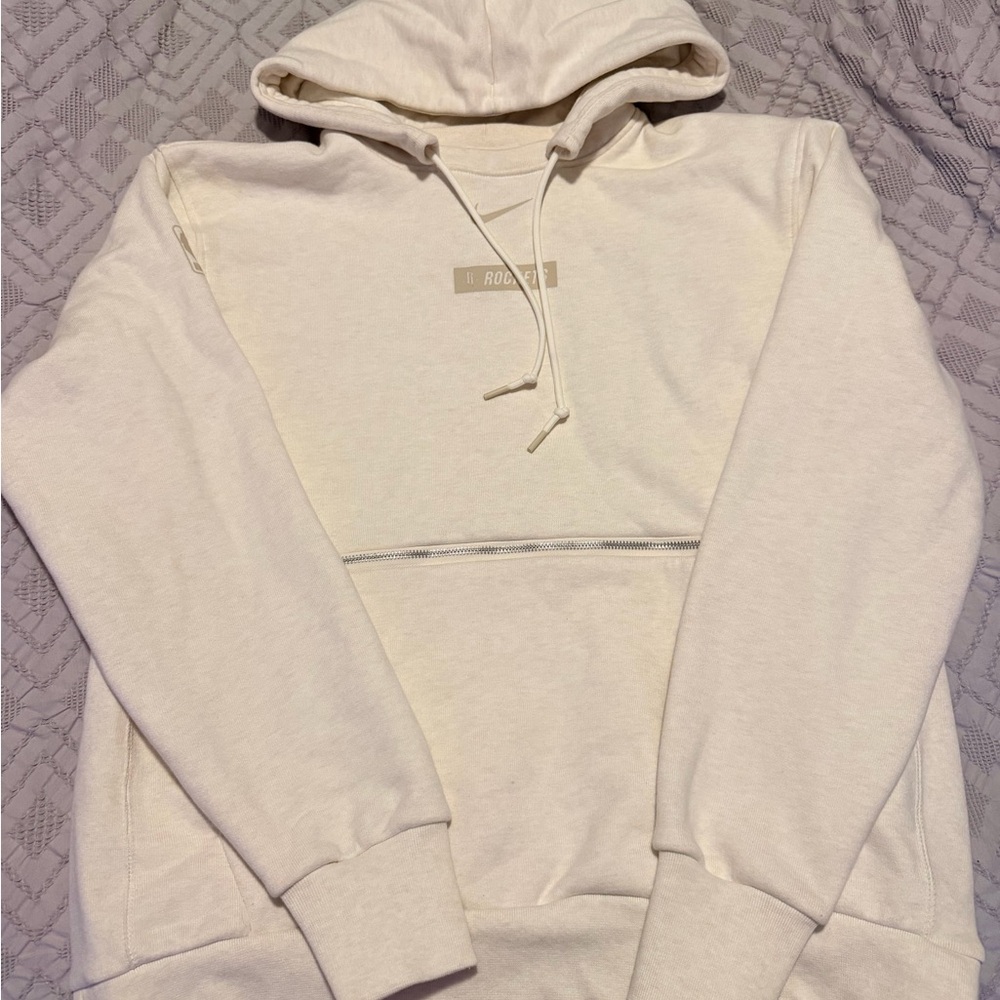Cream Hoodie with Front Pocket